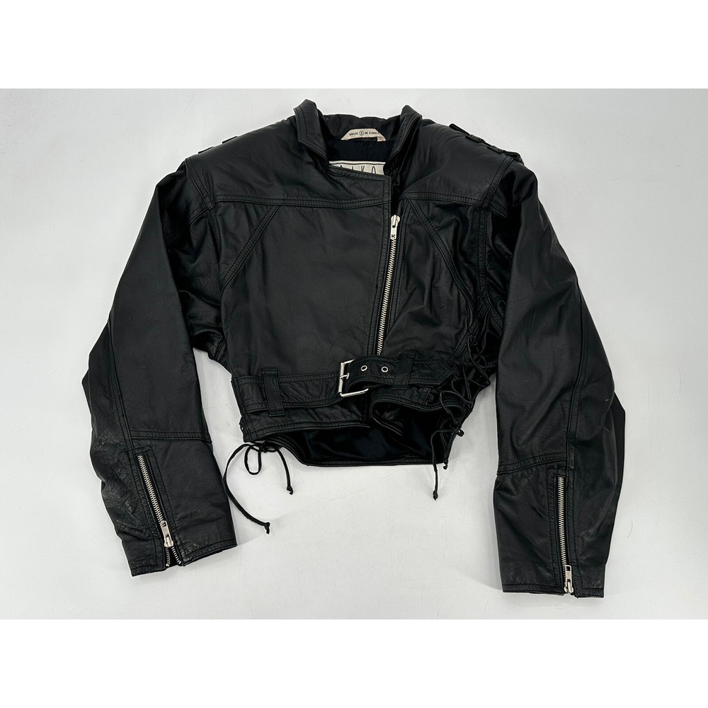 BB Dakota Leather Suede Moto Jacket Coat Women's‎ Sz Small Made In Korea Black